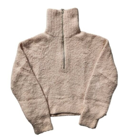 WIlfred Free Peach Gwyneth Halfzip Alpaca-Wool Blend Top Size XS - Picture 5 of 9